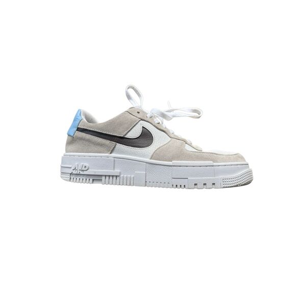 Nike Air Force 1 sneaker low Pixel desert sand Women Sz 10 white/black blue/grey - Picture 1 of 8